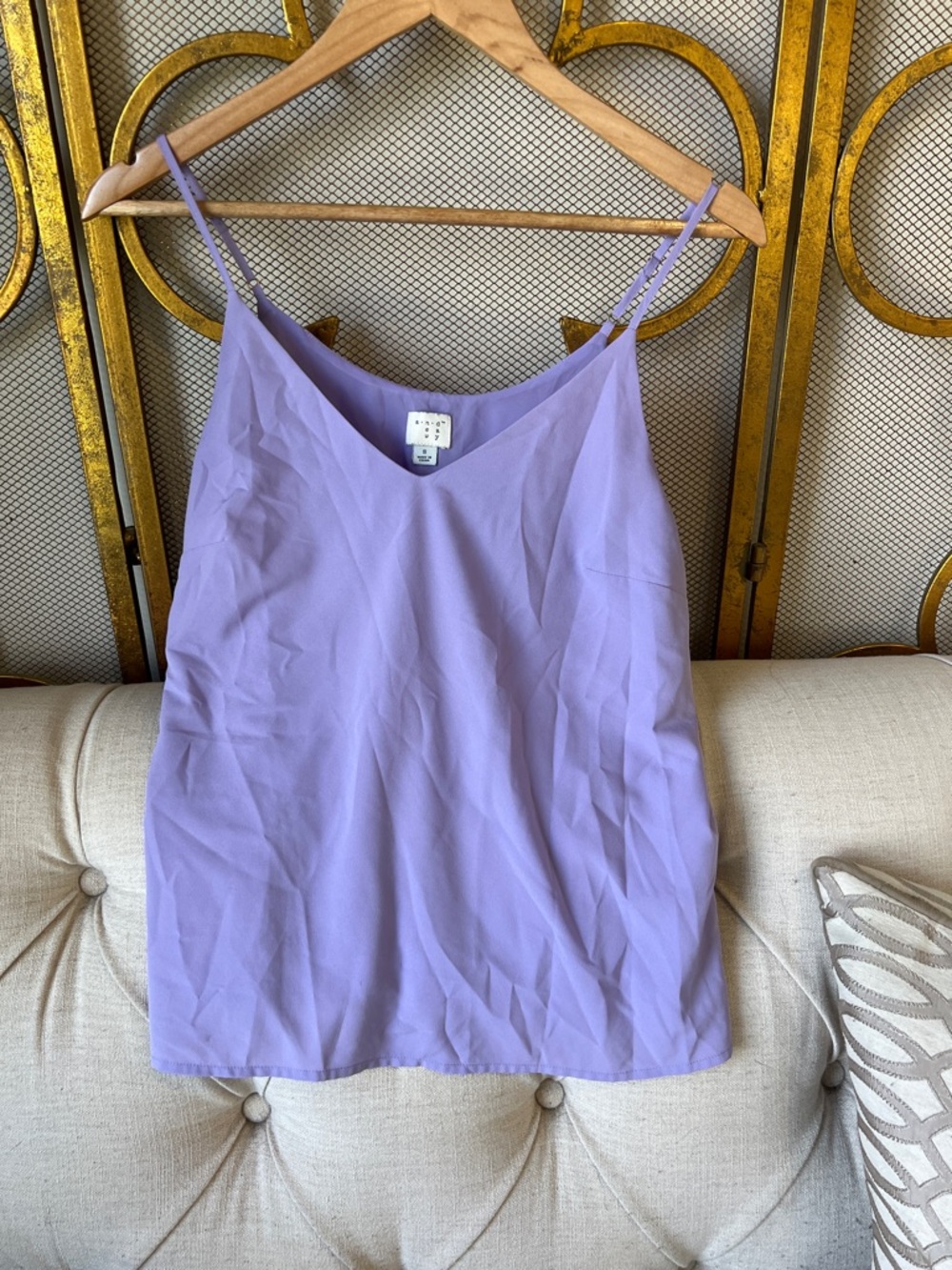 Lilac V-Neck Spaghetti Strap Tank Top